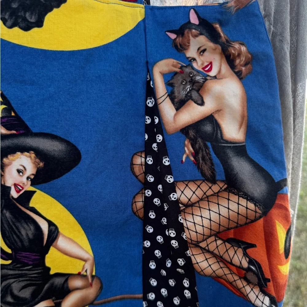 Pin Up Witches Tote Bag Handmade Sturdy Tote for Spell Books and Treats - Picture 4 of 9